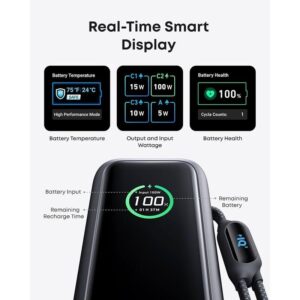 ⁦باور بانك 25000 مللي امبير 165 واط مع كيبل عدد 2 مدمجين من انكر Anker Power Bank 25k 165w Built In And Retractable Cables⁩ - الصورة ⁦4⁩
